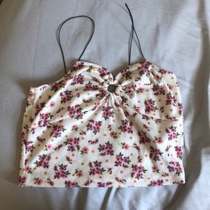 NWOT American Eagle flowered cropped tank top